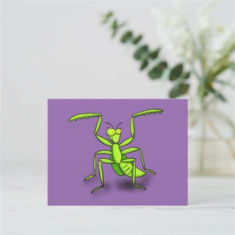 Funny Praying Mantis Cartoon Postcard Zazzle