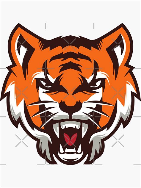 Tiger Design Sher Logo Face Photo Sticker For Sale By Rohitrajdesign