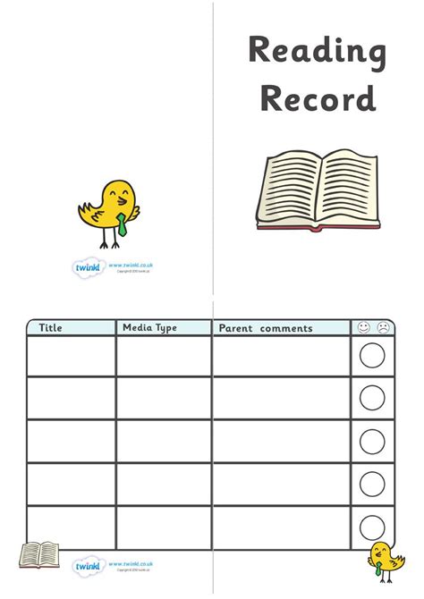 Reading Record Booklet Different Media Reading Record Teaching