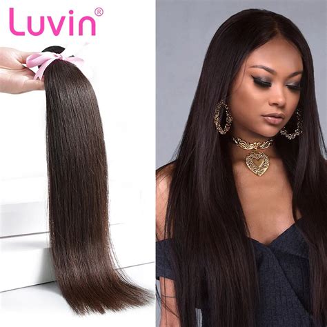 Luvin Brazilian Hair Weave Bundles Straight 100 Human Hair 30 32 Inch