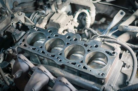 Engine Block In A Car Disassembled Car For Repair Stock Photo Image