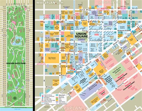 San Francisco Map Golden Gate Park Must Do Sights And Union Square