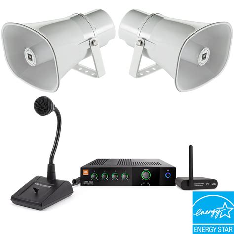 Indoor Outdoor Public Address Sound System With 2 15w Long Throw Paging