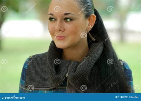 Green Eyed Brunette Stock Image Image Of Face Pretty 11472781