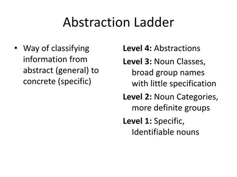 Ppt Abstraction Ladder Powerpoint Presentation Free Download Id