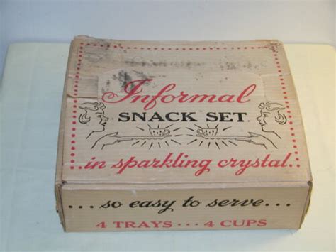 Vintage Clear Glass Teardrop Piece Informal Snack Set Hazel Atlas