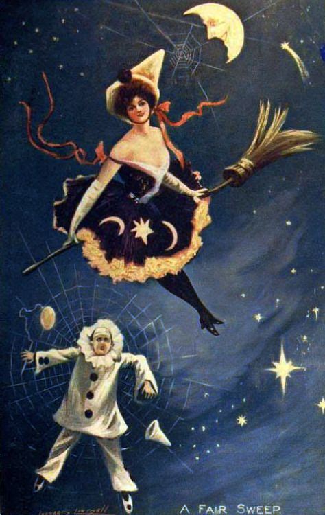 Halloween Witch Postcards C 1900s Vintage Halloween Cards Vintage