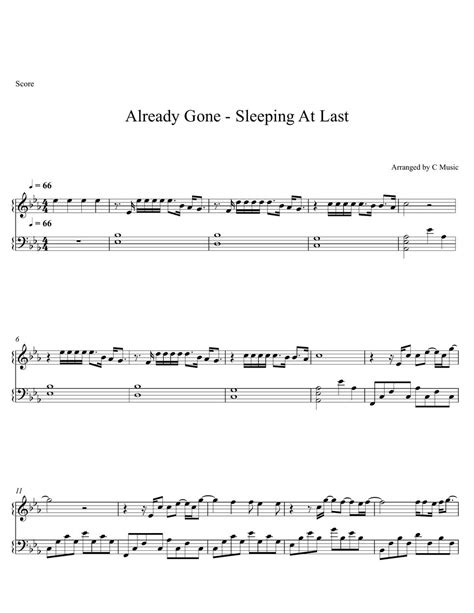 Sleeping At Last Already Gone Sheet By C Music