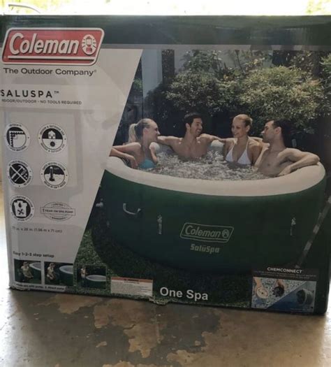 Coleman Saluspa Inflatable Hot Tub 77 X 28 Spa Green 4 6 Person For
