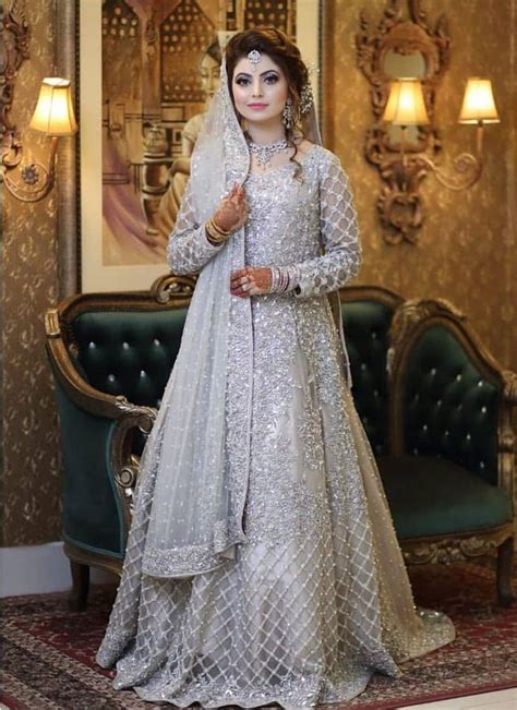 Premium Silver Bridal Dress For Walima Wear Online 2021 Nameera By