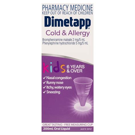 Buy Dimetapp Kids Cold And Allergy Elixir 200ml Online At Chemist Warehouse