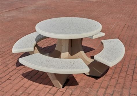 66 Round Concrete Picnic Table With Bolted Concrete Frame Picnic