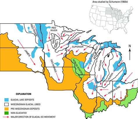 Generalized Glacial Geologic Map Of The Upper Midwestern United States