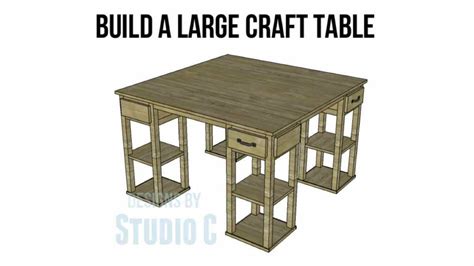 Craft Table With Storage Free Woodworking