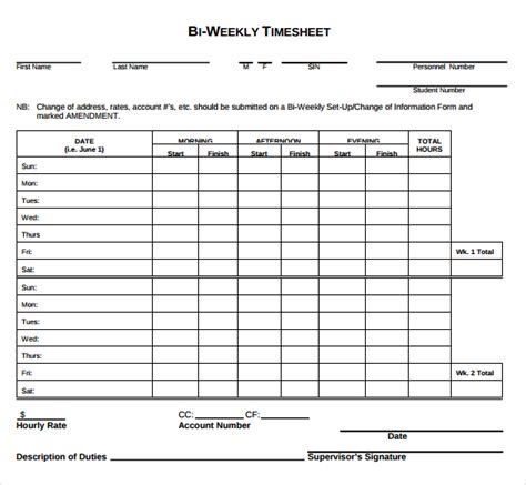 Biweekly Timesheet Template Excel Business Form Letter Template