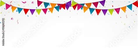 Birthday Bunting Flags With Confetti Colorful Bunting Birthday