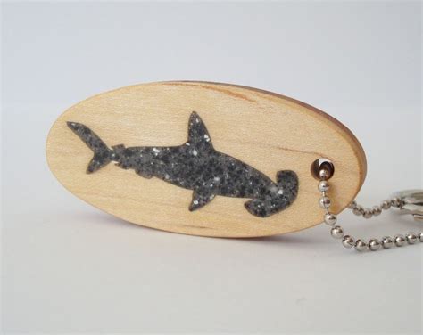 Hammerhead Shark Key Chain Scroll Saw Wood Keychain Hand Cut Etsy