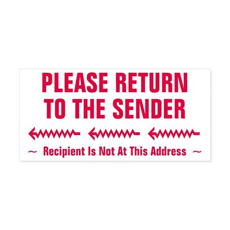 Please Return To The Senderrubber Stamp Stamp The Sender Lettering