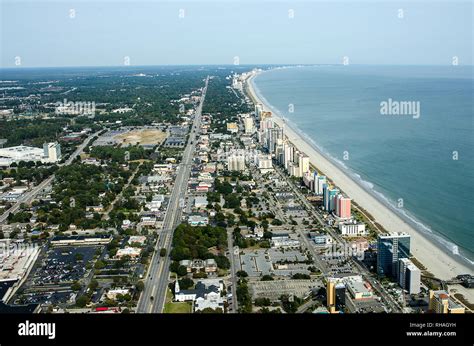 Aerial View Of The Grand Strand Of Myrtle Beach South Carolina Stock