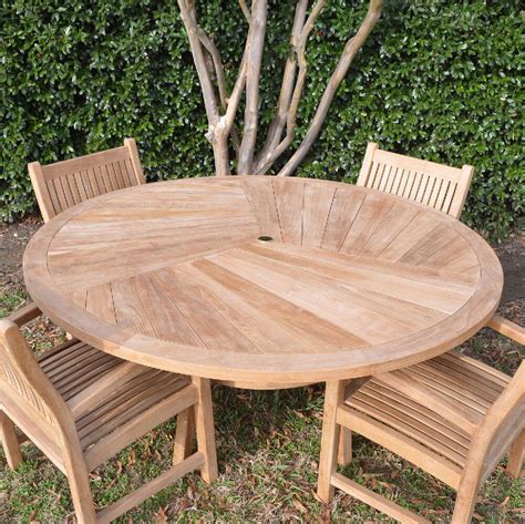 Ash And Ember Grade A Teak 71 Round Dining Table Indoor Outdoor Solid