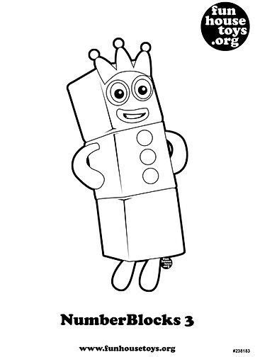 Fun House Toys Numberblocks Kids Printable Coloring Pages Fun