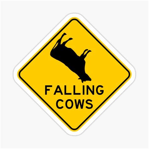 Falling Cows Sticker For Sale By Thepatcher Redbubble