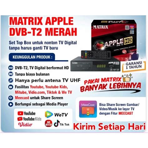 Jual Apple Merah Set Top Box Tv Digital Dvb T2 Matrix Apple Hd Stb