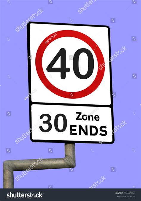 40 Road Sign 30 Zone Ends Stock Photo Edit Now 178380104 Shutterstock