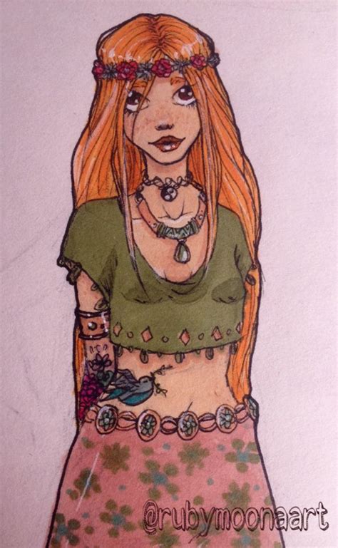 Cartoon Hippie Girl