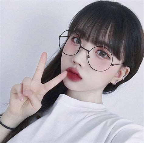 Korean Glassesglasses Korean Menina Coreana Coreana Fofa Garotas