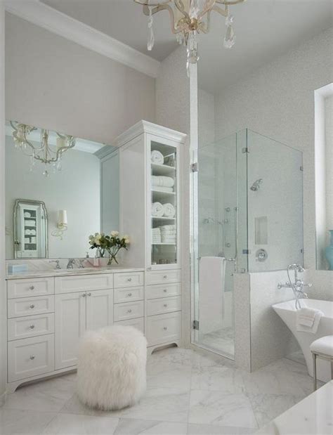 The cunningham linen cabinet in plantation white vanity is the perfect extra storage addition to any bathroom. Elegant White Bathroom Vanity Ideas 55 Most Beautiful ...