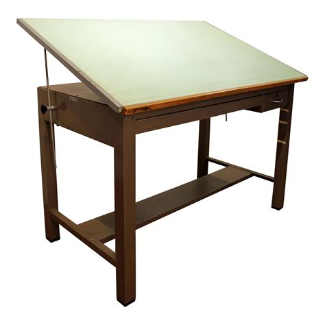 Vintage Mayline Steel Drafting Table Desk Chairish