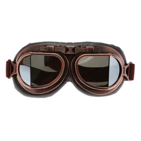 Vintage Aviator Motorcycle Goggles One Size Copper Color Frame Brown