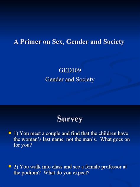 Lesson 1 Sex And Gender In Society Pdf Sexual Orientation Gender