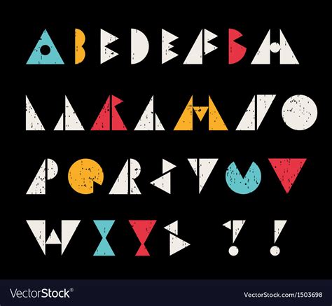 Abstract Alphabet Letters In Retro Style Vector Image