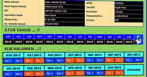 Aplikasi Laporan Bulanan Sekolah Dasar Menggunakan Excel 12 Foldersoal