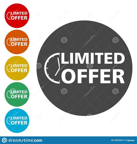 Limited Time Offer Icons Set Stock Vector Illustration Of Label