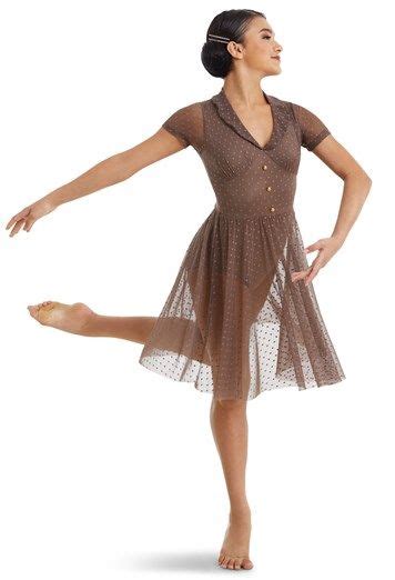 Mesh Vintage Dress With Collar Weissman® Dance Costumes Dresses Modern Dance Costume Dance