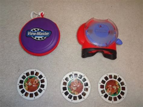 View Master 3d Fisher Price 2002 Red And Black Viewer 3 Lion King Reels