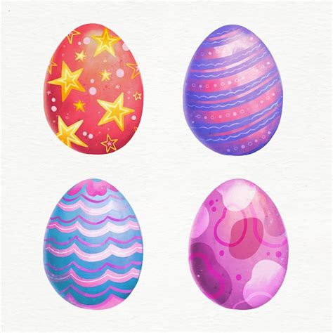 Free Vector Watercolor Easter Eggs Collection Concept