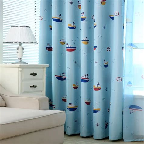Blackout Bedroom Window Curtains For Children Blue Baby Boys Kids