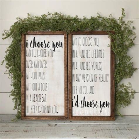 Popular quotes extramadness support us. I Choose You, I'd Choose You Engraved Wood Sign Set, Quote, Bedroom Decor, Wedding Gift ...