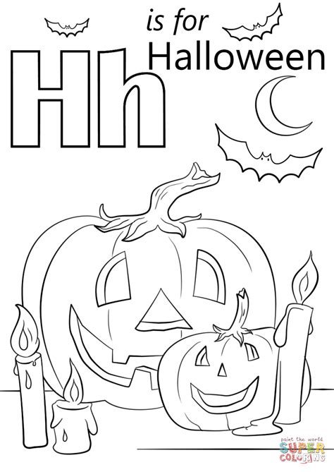 Our halloween coloring sheets are perfect for home, parties & classroom activities. Letter H is for Halloween coloring page | Free Printable ...
