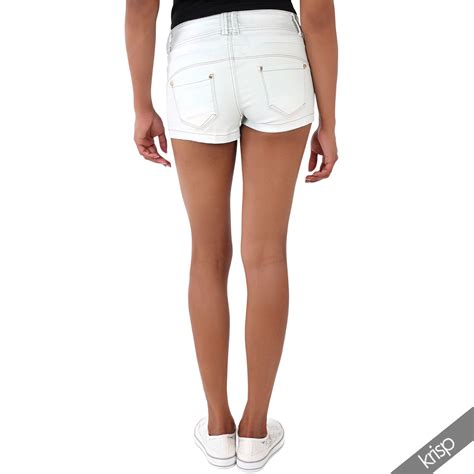 Womens Sexy Micro Mini Hot Pants Stretch Bleach Denim Fitted Summer Shorts Jeans Ebay