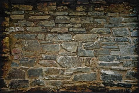 Dark Stone Brick Wall Background Free Texture