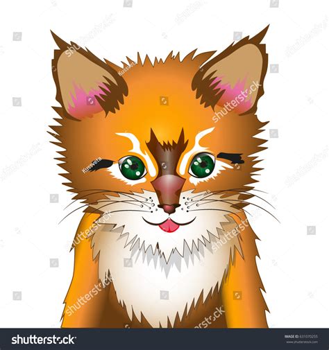 Muzzle Ginger Kitten Vector Illustration Stock Vector Royalty Free
