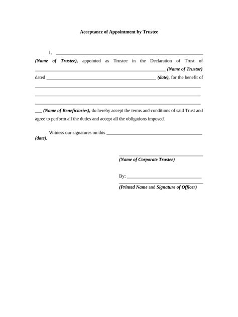 Trustee Acceptance Letter Example Fill Out Sign Online Dochub