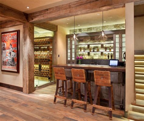 15 Distinguished Rustic Home Bar Designs For When You