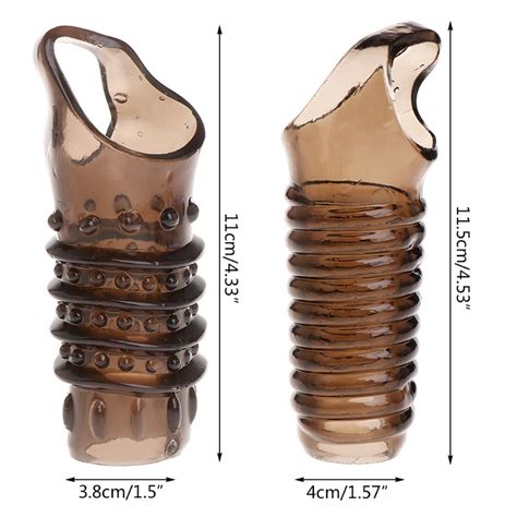 New Penis Enlarger Sleeve Extender Extension Silicone Girth Enhancer Enlargement In Penis Rings