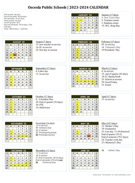 Osceola School Calendar 2024 To 2024 Ethyl Janessa